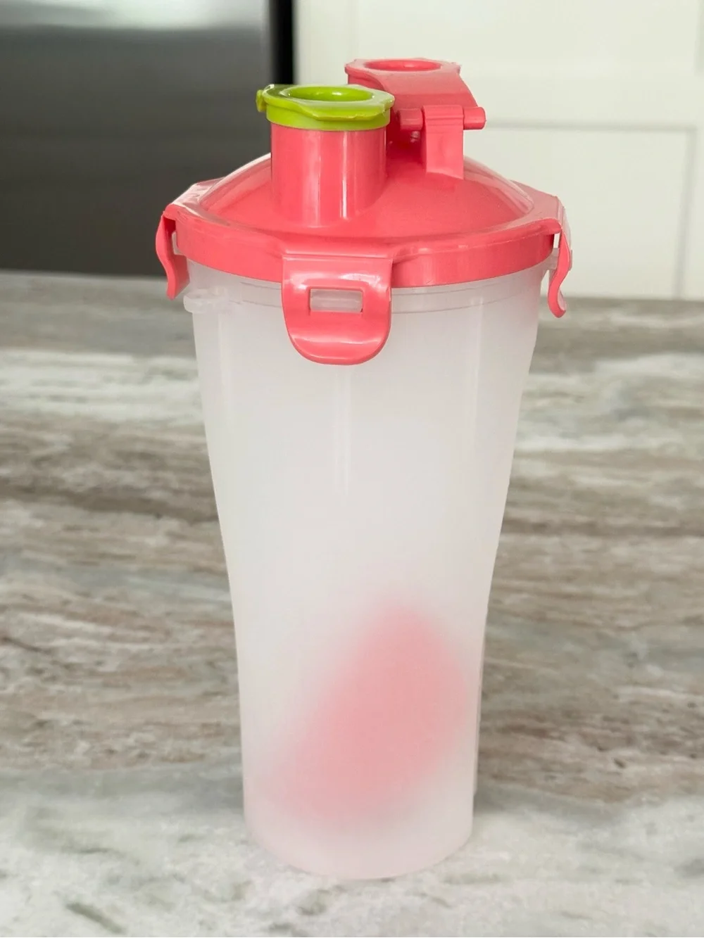 Hydra Cup Dual Shaker Made In USA Pink and Lime Dual Compartment Travel Bottle